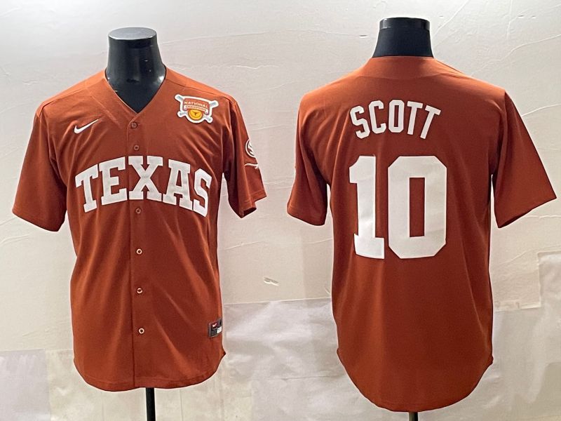 Men Texas Longhorns #10 Scott brown Nike joint Name NCAA 2025 Jersey style 39